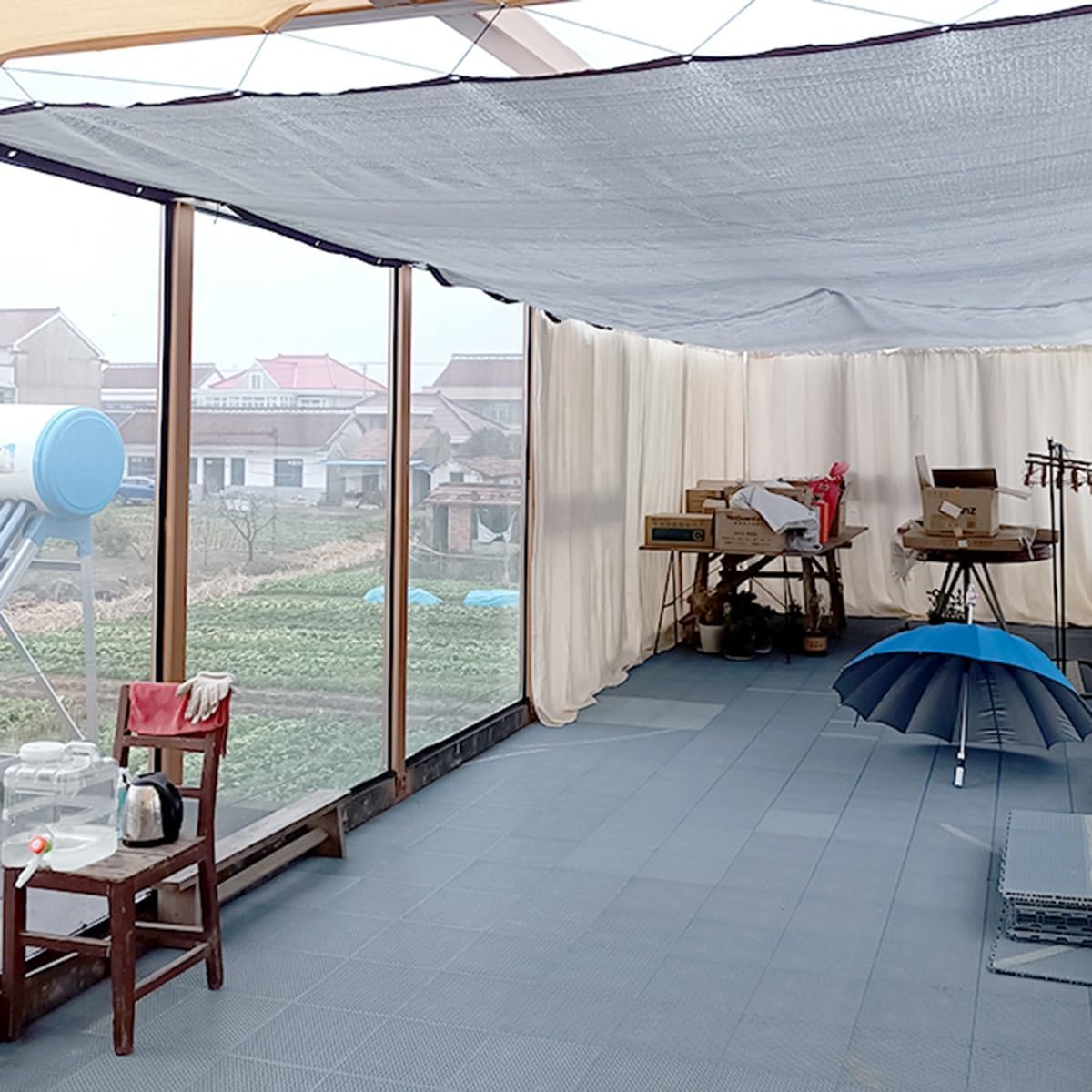 80% Aluminum Shade Cloth Silver Mesh Tarp Privacy Sunblock Net Shade Sails for Plants Greenhouse Outdoor Pergola Lawn Kennel Chicken Coop 5ft 10ft 15ft 20ft 25ft 30ft 35ft 40ft 50ft(5x10ft)