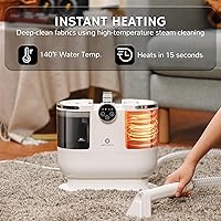 Vista 2 de Airthereal - Limpiador portátil de manchas para tapicería, máquina de limpieza de alfombras con calentamiento instantáneo, máquina de champú