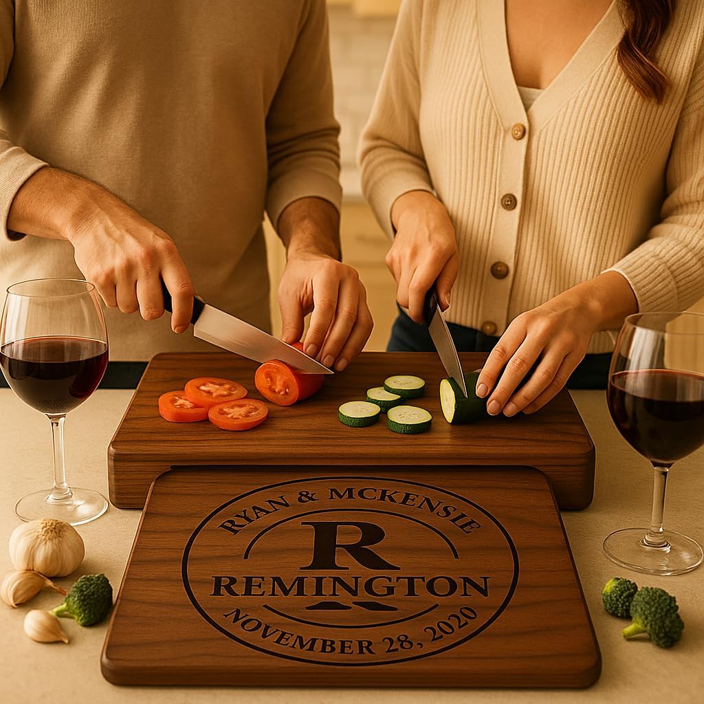 USA Handmade Personalized gifts - Custom Cutting Board - Gift for Wife or Husband, or Couples Gifts, Wedding Gifts for him, or her!
