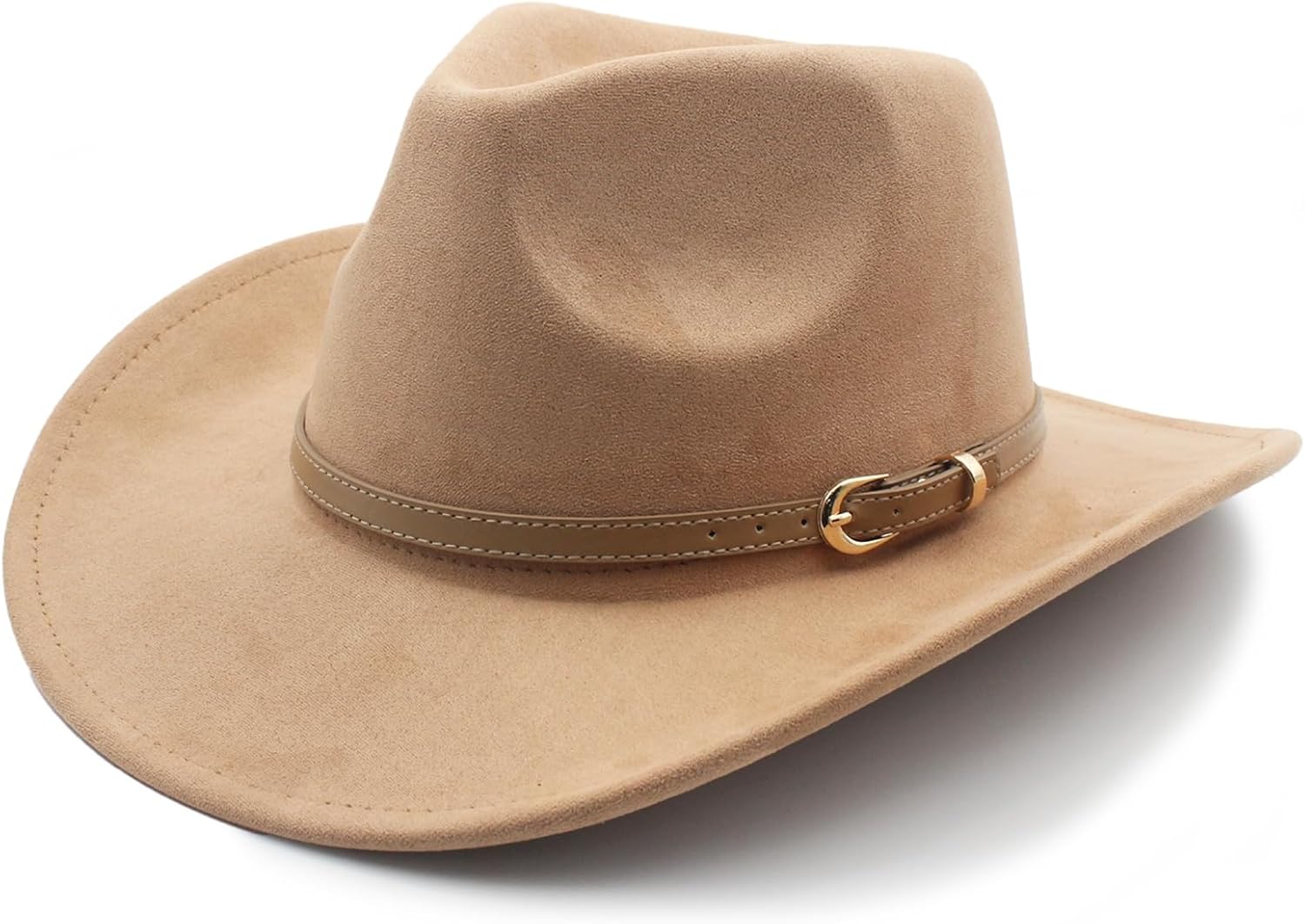 LIDHAY Wide Brim Felt Cowboy Hat for Women Men Western Suede Cowboy Cowgirl Hats