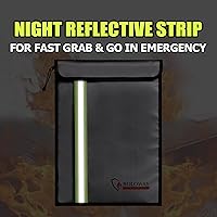 Vista 3 de ROLOWAY Bolsa grande ignífuga para documentos con 2 bolsillos y bolsa de dinero ignífuga (paquete de 4)