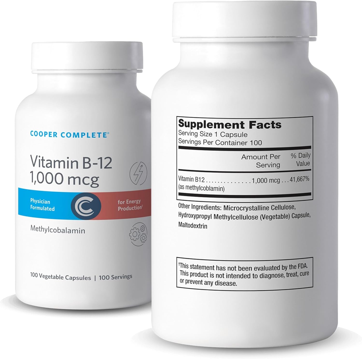 Cooper Complete Vitamin B12 1000 mcg, 200 Capsules, Methylcobalamin, Energy Support†