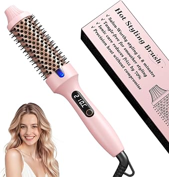 Haokoo Thermal Brush 38mm for 8-Min Blowout Volume, Lightweight Hot Brush