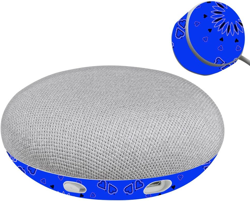 MightySkins Skin Compatible with Google Home Mini - Blue Bandana | Protective, Durable, and Unique Vinyl Decal wrap Cover | Easy to Apply, Remove, and Change Styles | Made in The USA
