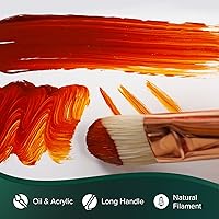 Vista 3 de Silver Brush Limited 1003 Grand Prix Filbert - Brocha para pinturas al óleo, tamaño 0, mango largo