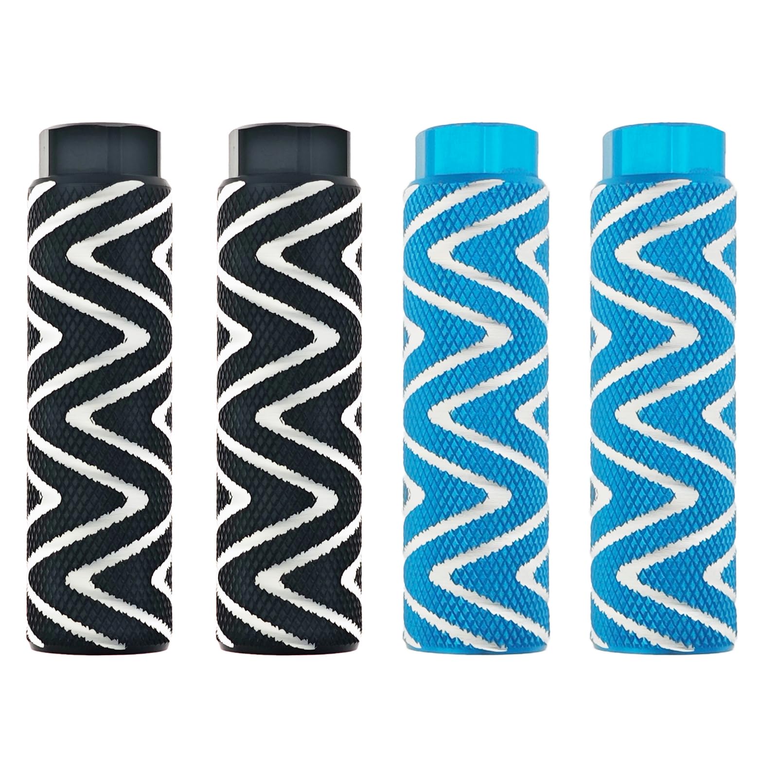 Zelerdo 4 Pack Aluminum Alloy Bike Pegs Foot Pedals Backseats Stands Fit 3/8 inch Axles