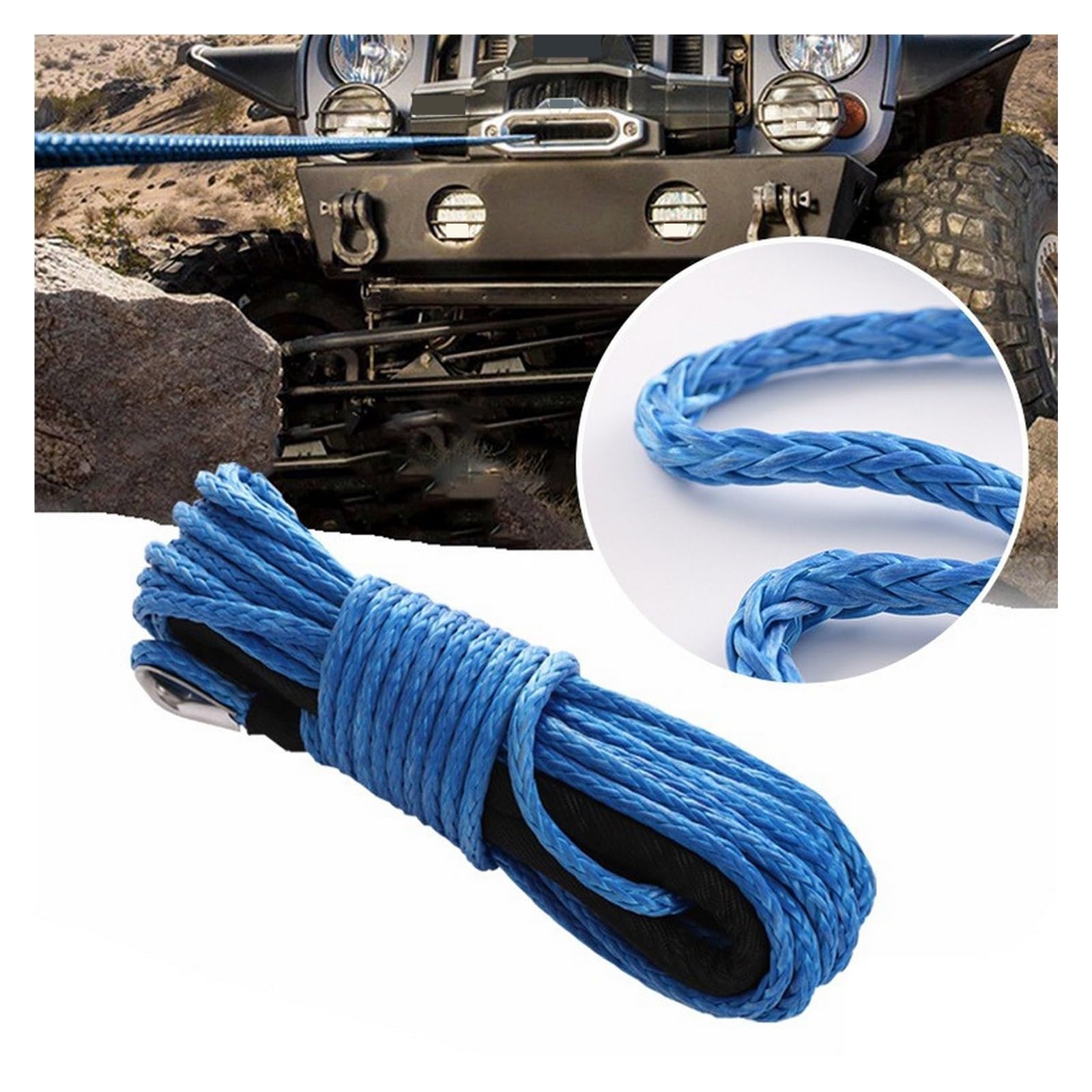 Kinetic Rope Pull The Car Holowanie ATV Racing Strap Przyczepa Rowerowa Solidna I Niezawodna(Black)