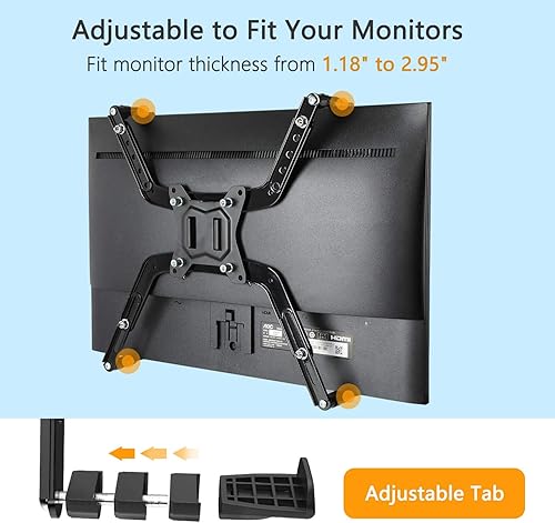Miniatura 3 de HUANUO Kit adaptador universal de montaje VESA, adaptador no VESA para pantallas de monitor de 17 a 27 pulgadas a montaje VESA de 75x75