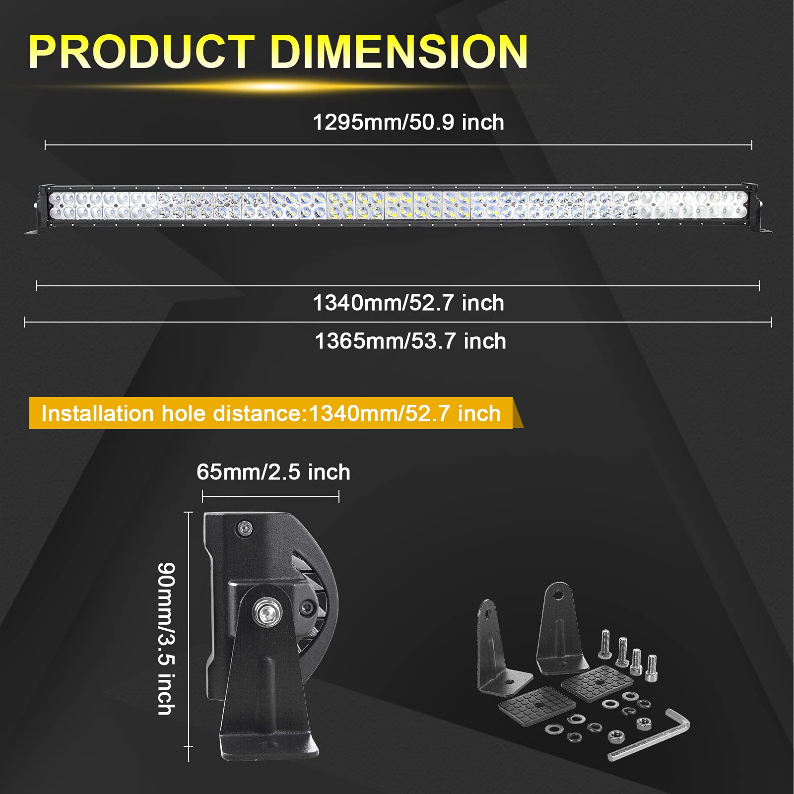 Amazon.co.jp: Willpower 52インチ 300W LEDライトバー 12V 24V LED