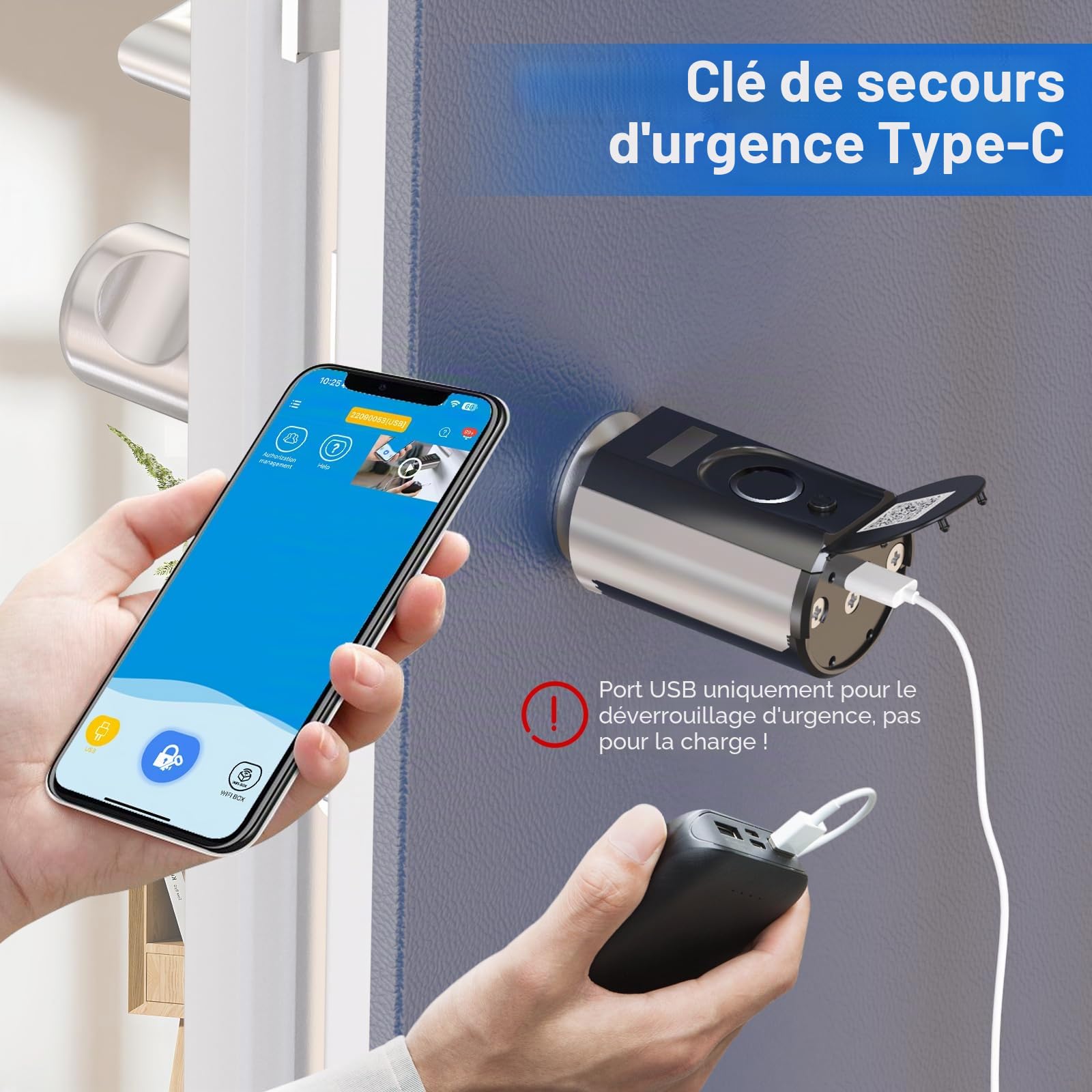 WELOCK Touch63 Serrure Connectée,serrure empreinte digitale avec Carte RFID | WiFi(achat supplémentaire welock WIFIBOX3),APP,cylindre connecté 40/30 pour porte de 50-100mm,facile à installer,Smart Lock