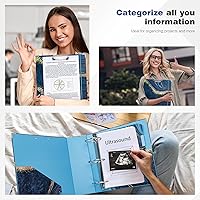 Vista 199 de Ospelelf Mini 3 Ring Binder, 2 Inch, Cute Pink Marble Binder for 5.5" x 8.5" with 5 Tab Dividers, File Folder Labels and Low Profile Clipboards