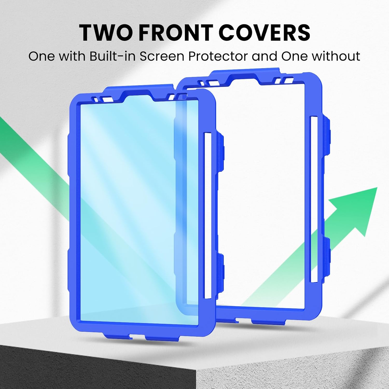 SEYMAC Case for iPad Pro 11 Case 4th/ 3rd/ 2nd/ 1st Gen (2022/2021/2020/2018), Full-Body Shockproof Protective Case with Screen Protector, 360° Rotating Stand and Hand/Shoulder Strap, Blue