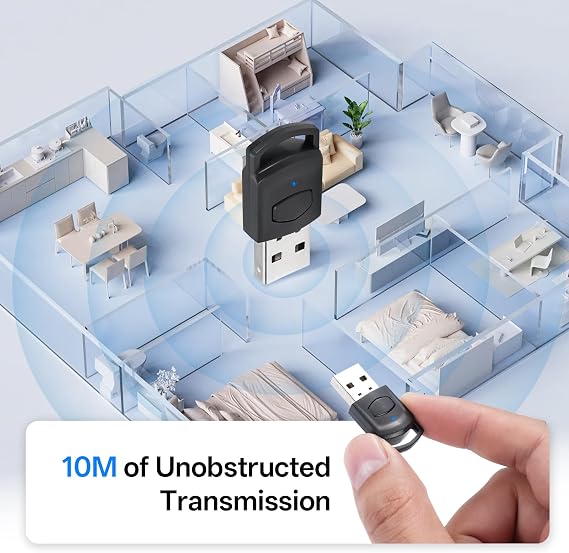 USB Bluetooth Audio Adapter for PS5/PS4/PC 5.0 Bluetooth Dongle Bluetooth Adapter with Mini Micro Bluetooth USB with Low Latency Plug & Play