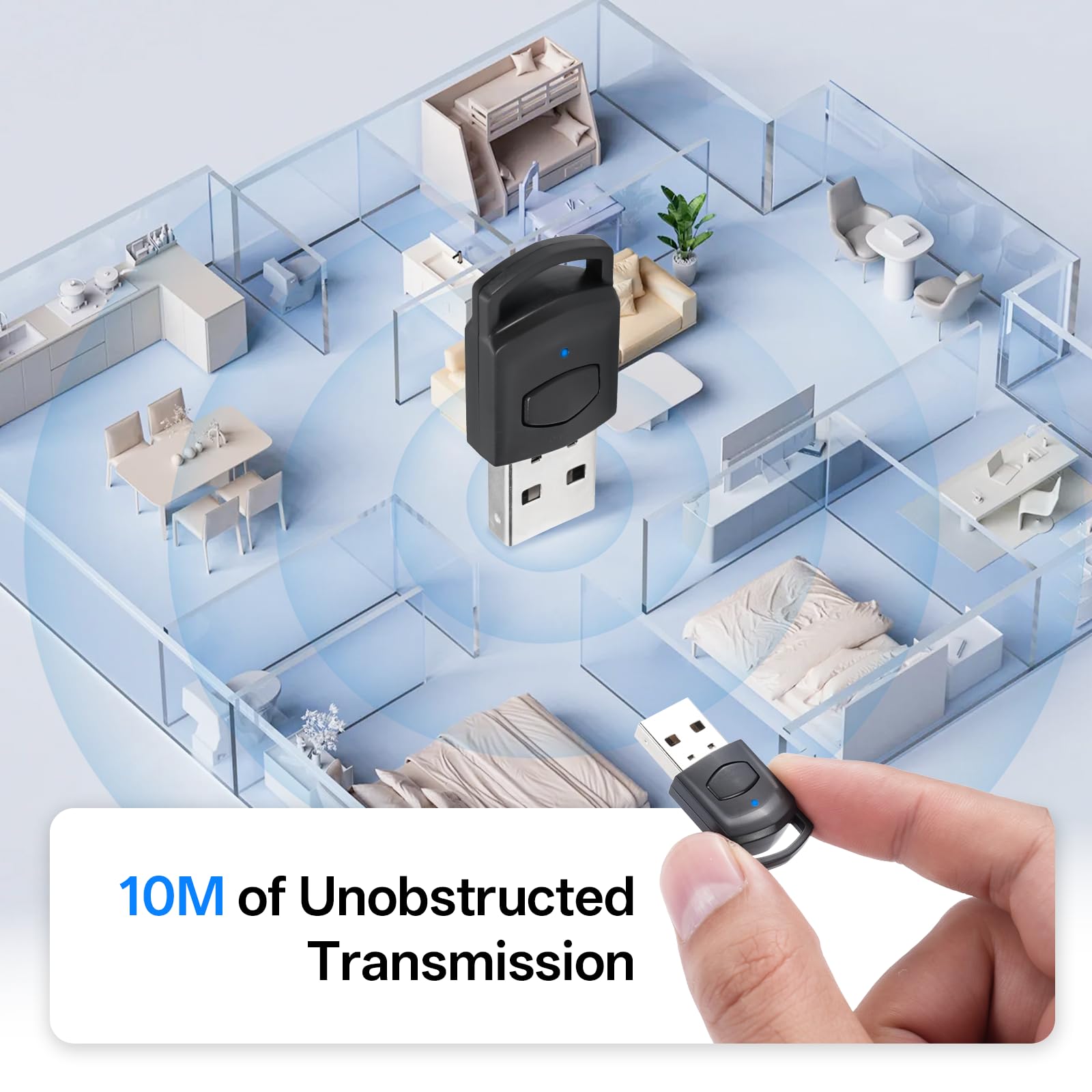 Adaptateur Audio USB Bluetooth 5.0 pour PS5/PS4/PC, Dongle Bluetooth à Faible Latence