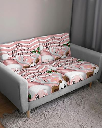 Miniatura 10 de Fundas de cojín para sofá de Navidad con diseño de pájaros grises, funda elástica para sofá con parte inferior elástica, fundas de sofá de invierno