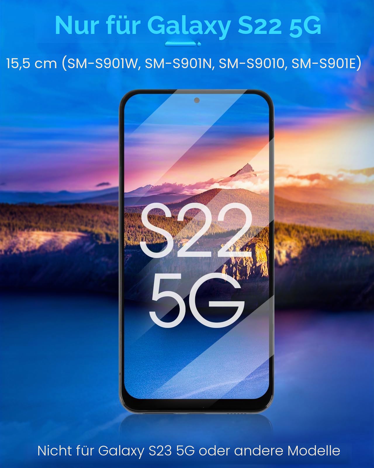 LCD Bildschirm für Samsung Galaxy S22 5G LCD Display für Galaxy S22 5G SM-S901U SM-S901U1 TFT 6,1 Zoll Bildschirm Assembly mit Werkzeugen, (Schwarz Mit Rahmen, Ohne Fingerprint Unlocking)