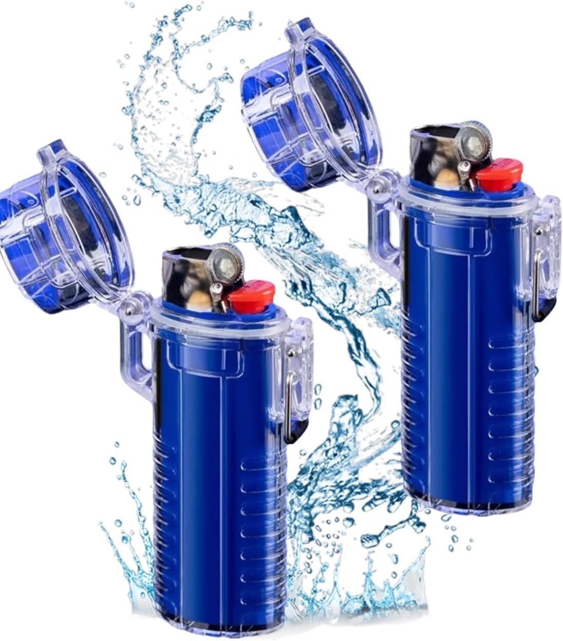 NIVEK 2 Pack Waterproof Lighter Case Cover Holder for BIC Regular Lighters Sleeve Type J6 Outdoor Survival Multipurpose Seal Lighter Pouch (2)