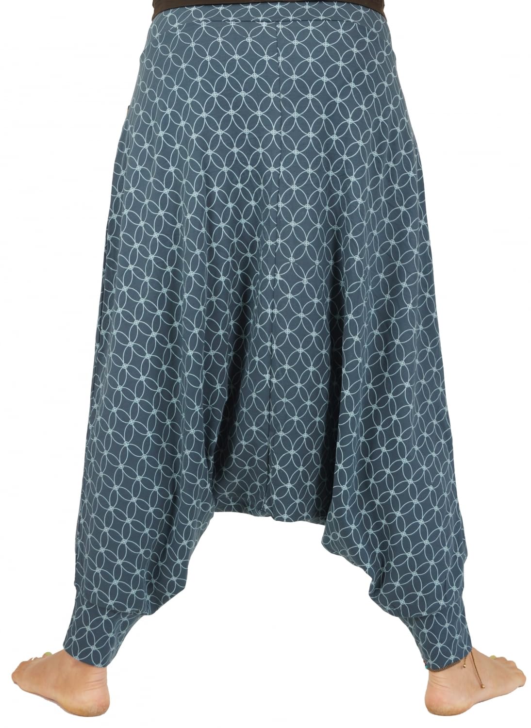 GURU SHOP Afghani - Pantalones de algodón orgánico, harén orgánico, pantalones de yoga, pantalones de Aladino, para mujer, Majólica, 42