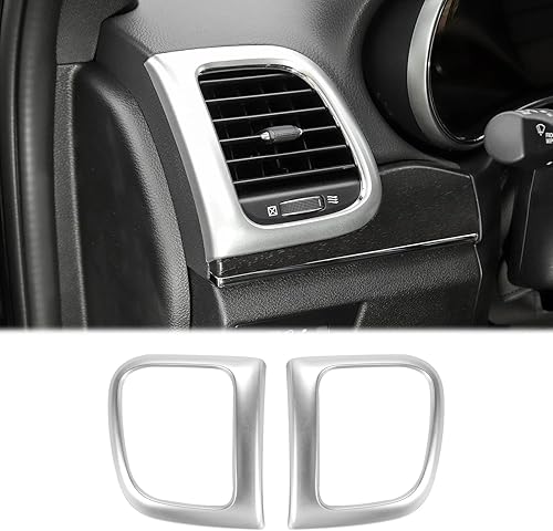 CheroCar Para Jeep Grand Cherokee Consola central Aire acondicionado Ventilación Accesorios interiores para Jeep Grand Cherokee 2011-2020 (cromado)