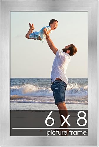 Miniatura 208 de Marco de 28 x 36 pulgadas de madera de peltre plateado con plexiglás acrílico UV, parte trasera de tablero de espuma y accesorios incluidos