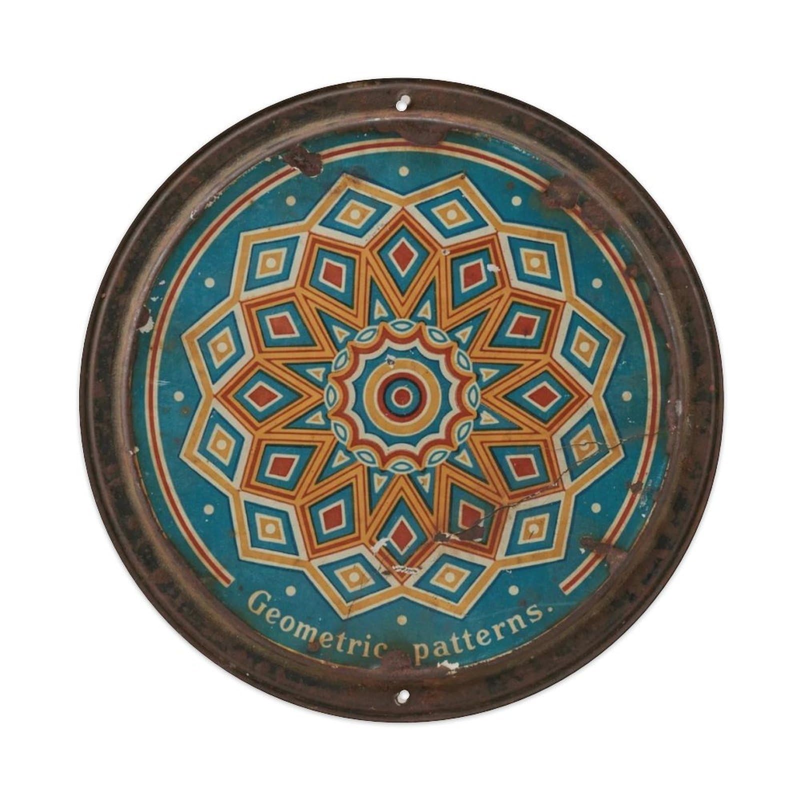Geometric Patterns. Metal Tin Sign Plaque