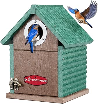 Kingsyard Bluebird House with Predator Guard, Recycled Poly Lumber