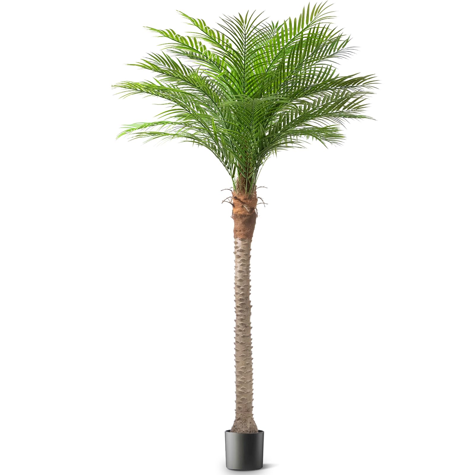Artificial Phoenix Palm Tree 8ft Tall Outdoor Indoor Decor Fake Plants with 21 Adjustable Leaves, Large Faux Sago Palm Tree for Home Office Living Room Yard Outside Patio Poolside