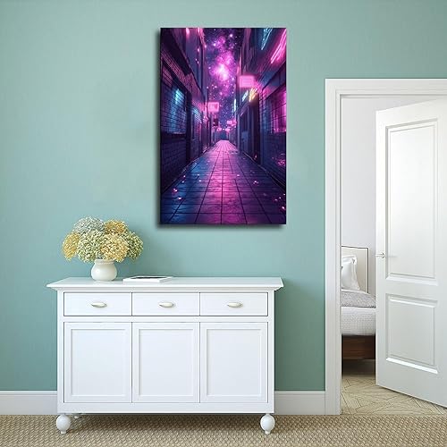 Miniatura 4 de Póster futurista de neón inspirado en los años 80, arte retro de ciencia ficción, decoración única de Synthwave para el hogar y la oficina, póster