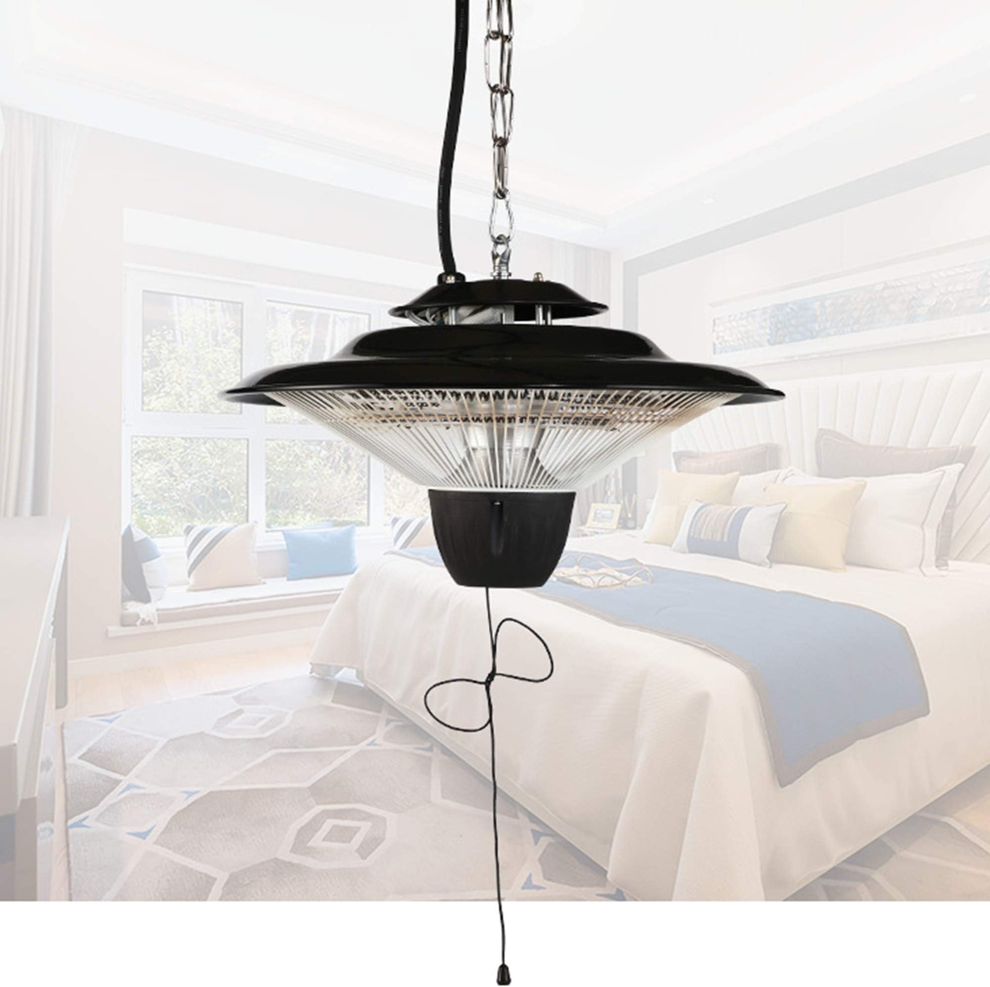 FMXYMC Gazebo Heaters Outdoor, Hanging Patio Heater, 2500W Electric Infrared Halogen Heaters Lamp, Ceiling Mounted Outdoor/Indoor Heating, for Garden Balcony Courtyard