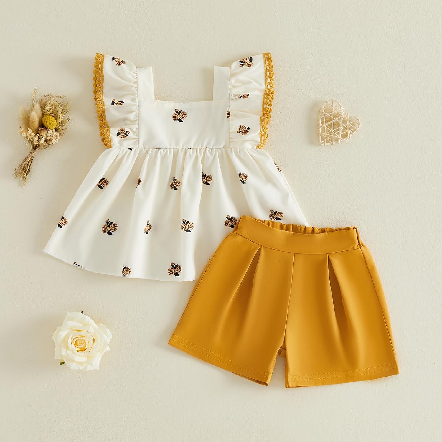 Thorn Tree Toddler Girls Clothes Baby Girl Dress Short Sleeve Tops Shorts Infant Newborn Summer Outfits