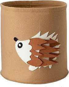 Pacote com 2 cestas de roupa de feltro dobráveis fofas, cesto de roupa suja com alças acolchoadas, cestas de armazenamento independentes para meninos e meninas, saco de lavanderia redondo,