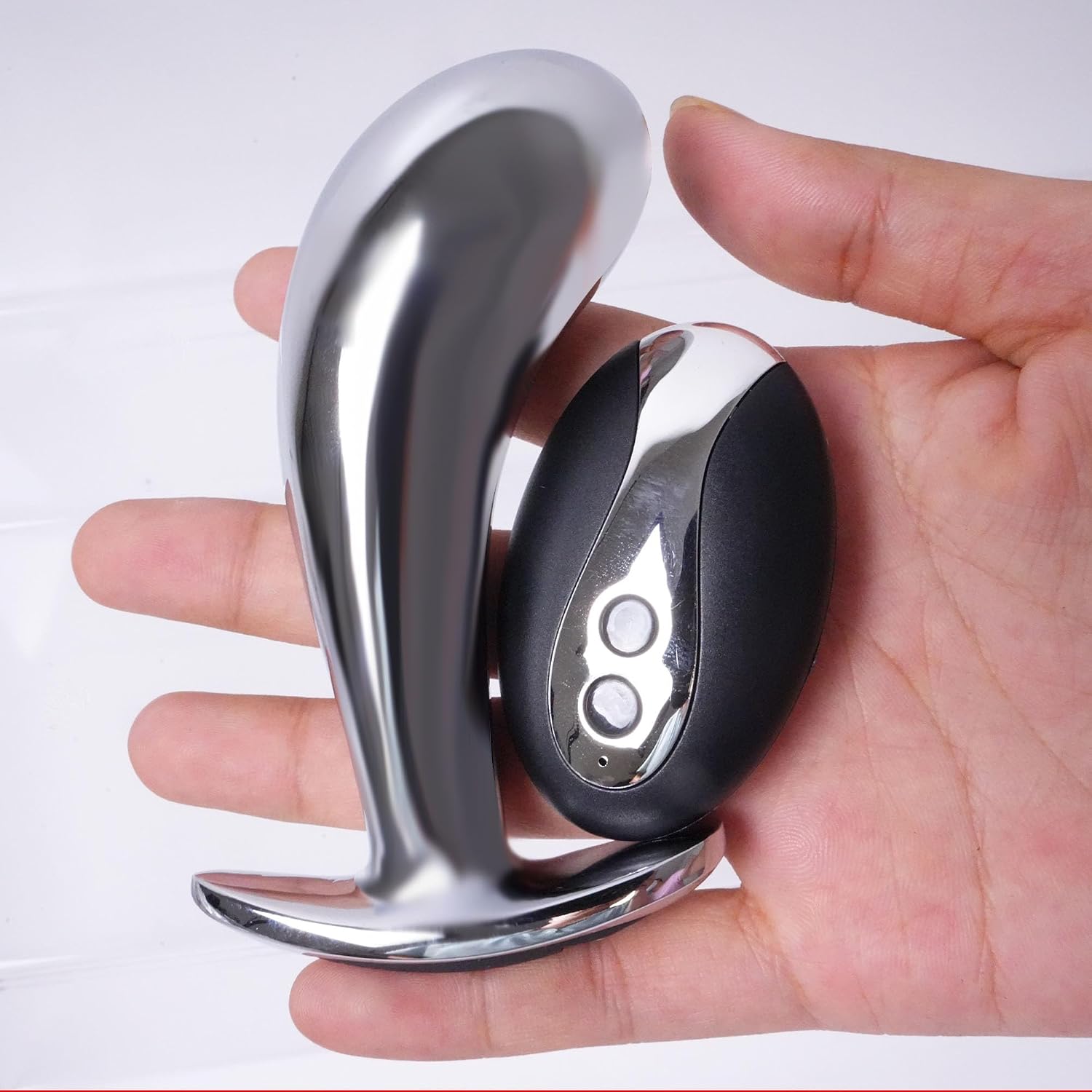 Anal Vibrating Butt Plug, Metal Anal Plug Vibrator Anal Dildo Prostate Massager with 10 Vibrations, Anal Sex Toys Large with Remote Control, Graduated Adult Toys for Men Women (Vibrating F)
