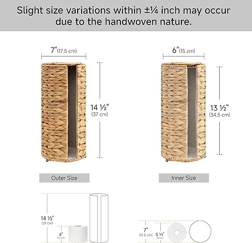 Miniatura 3 de StorageWorks Soporte de papel higiénico de pie de jacinto de agua para baño, 3 rollos de almacenamiento de papel higiénico, soporte para rollo de