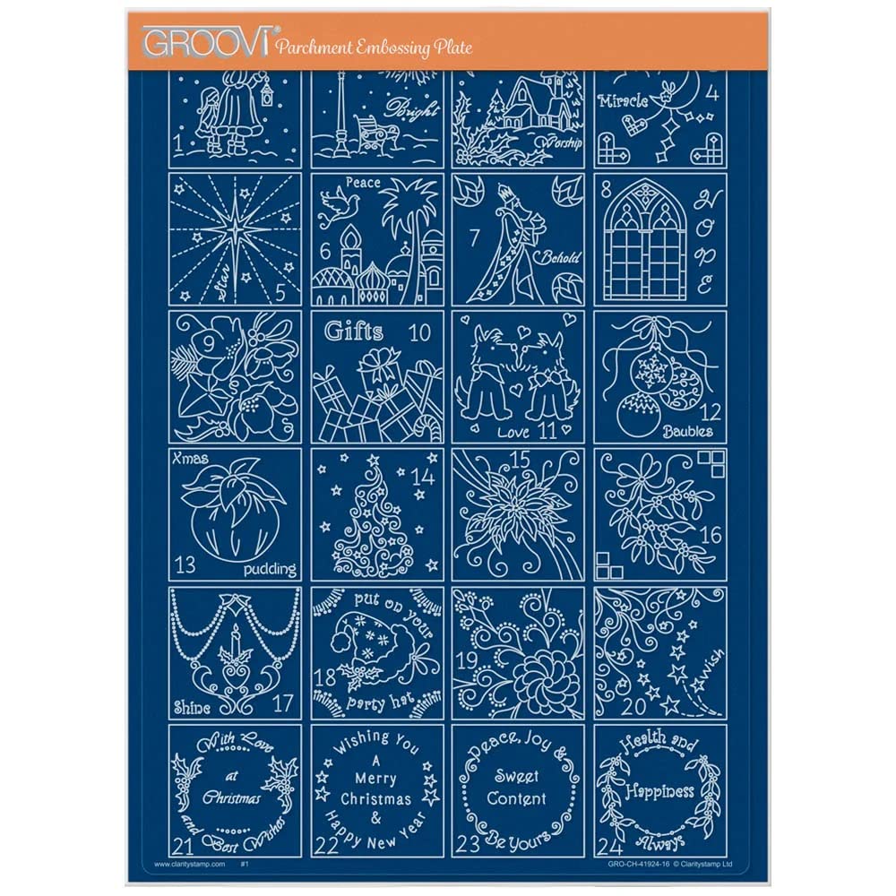 Assiette A4 Groovi Christmas Treasures de Linda Williams pour Clarity Stamps