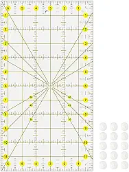 Réguas Para Quilting, Régua Acrílica, 6,5 X 12 Polegadas Com Anéis Antiderrapantes, 15 Peças Para Quilting E Costura (6,5 X 12 Polegadas)
