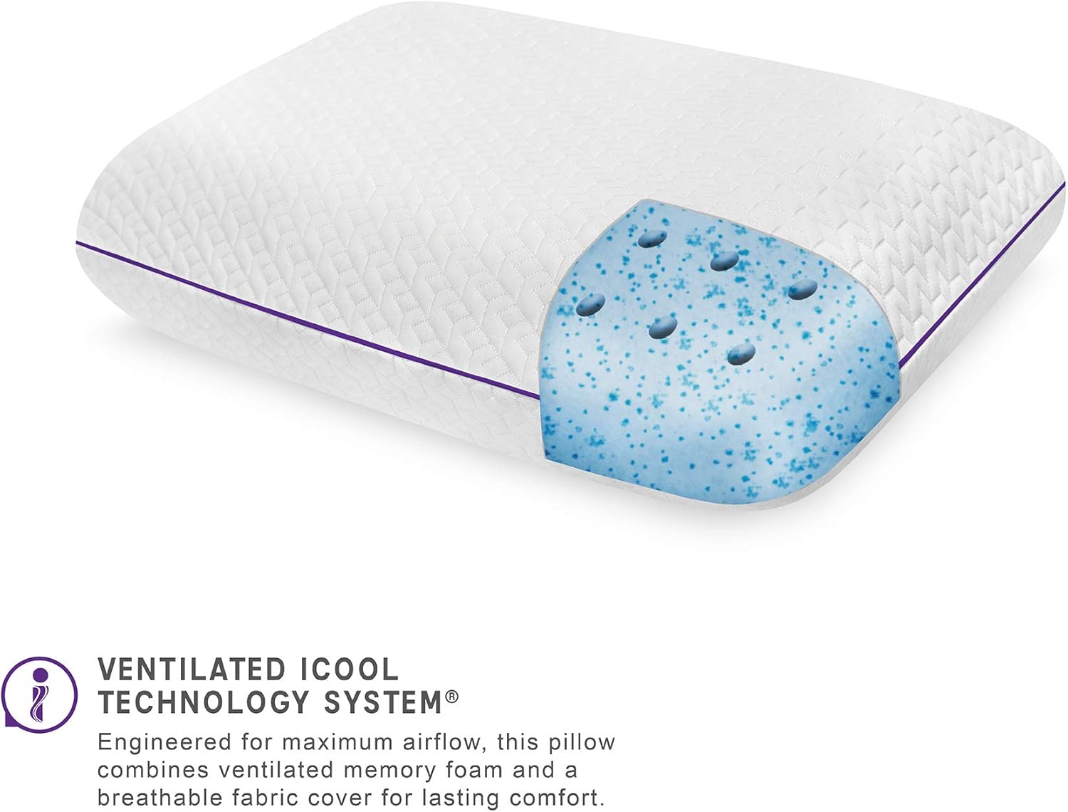 SensorPEDIC Temperature Regulating Coolest Comfort Memory Foam Bed Pillow, 1 Count (Pack of 1), White : Home & Kitchen