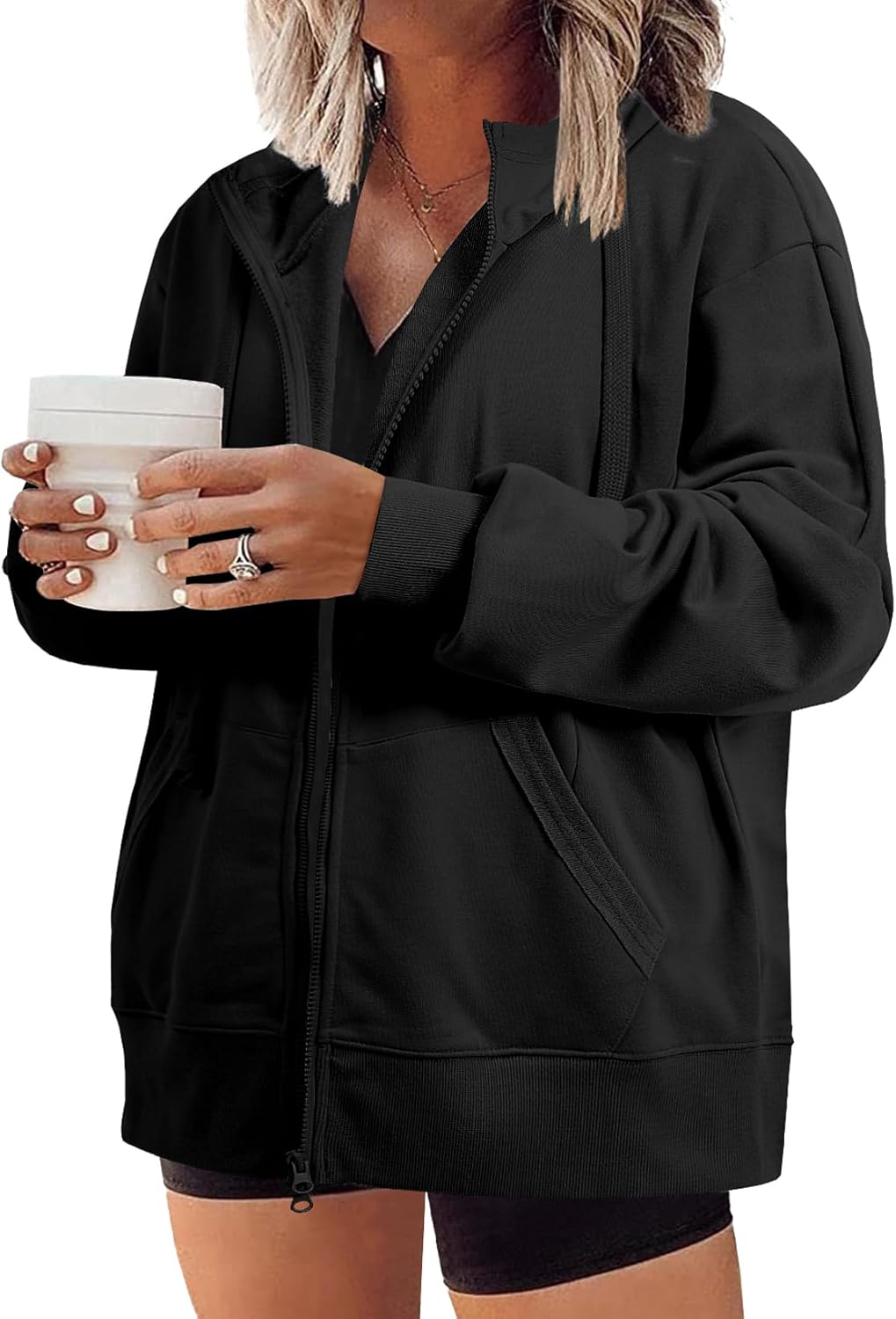 Eytino Women Plus Size Sweatshirts Long Sleeve Zip Up Oversized Casual Hoodies Jackets 2026 Fashion Fall Outfits(1X-5X)