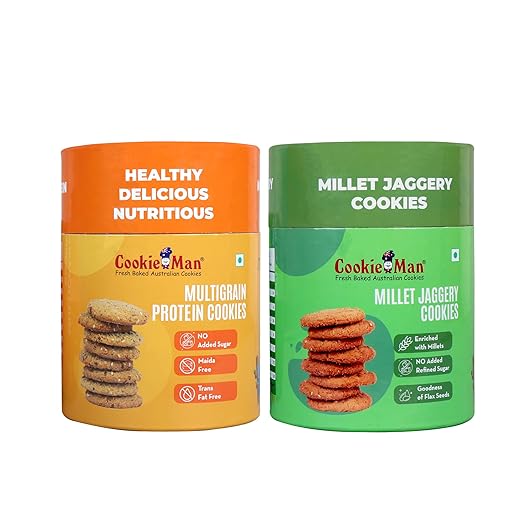Cookieman Sugar Free Multigrain & Millet Jaggery Cookies - 200g x 2 Pack Combo