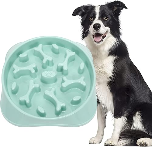 JASGOOD Tazón grande de alimentación lenta para perros, cuenco de alimentación lenta, tazón antideslizante para rompecabezas, cuenco antiasfixia