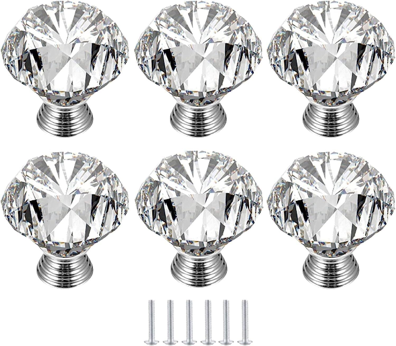 Bouton de porte de cuisine en cristal 30 mm pour rénover facilement vos meubles