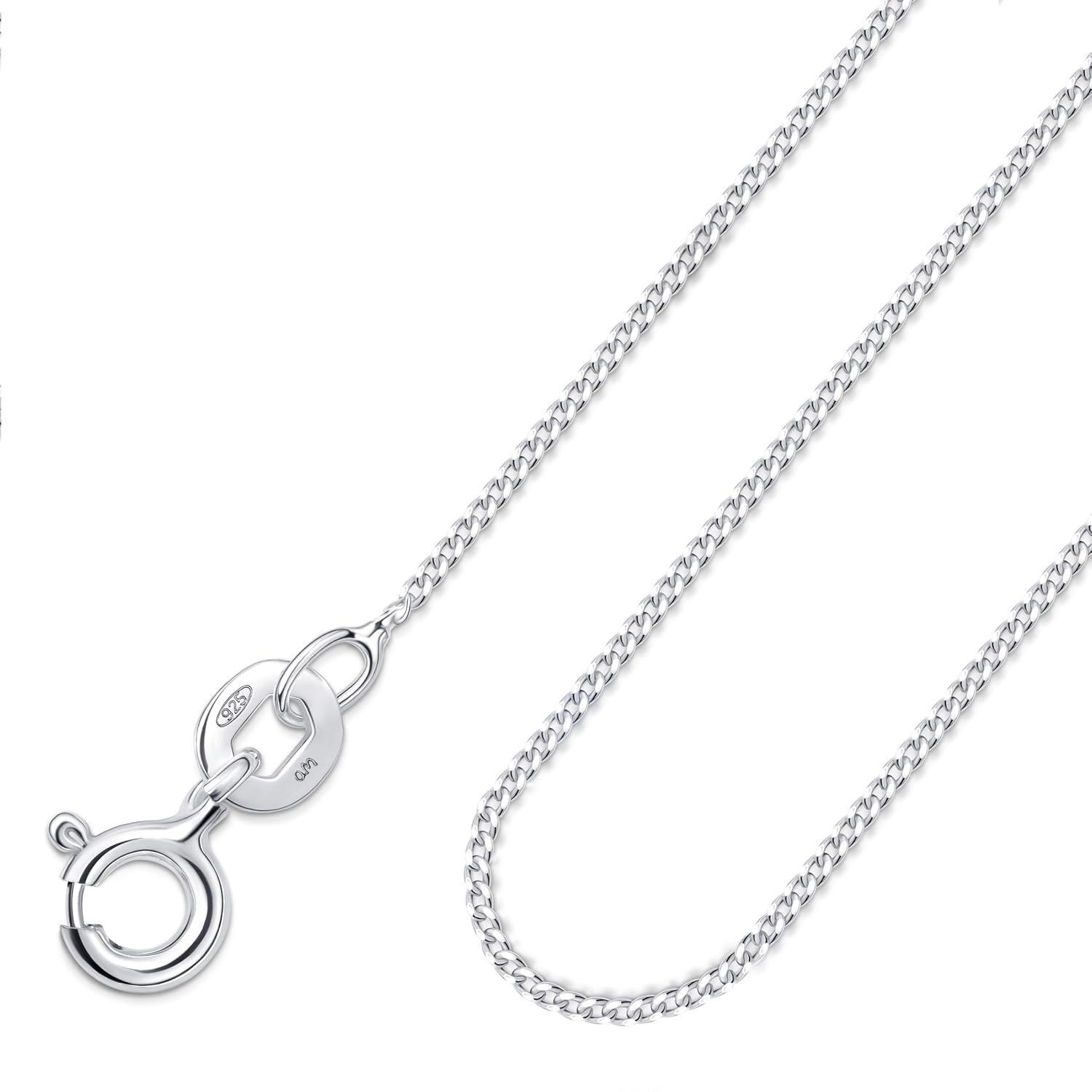 Amberta Solid 925 Sterling Silver Chain for Women Men | Super Thin Dainty & Sturdy Box Curb Singapore Beaded Snake Papercl... - Review, Price and Buying Guide