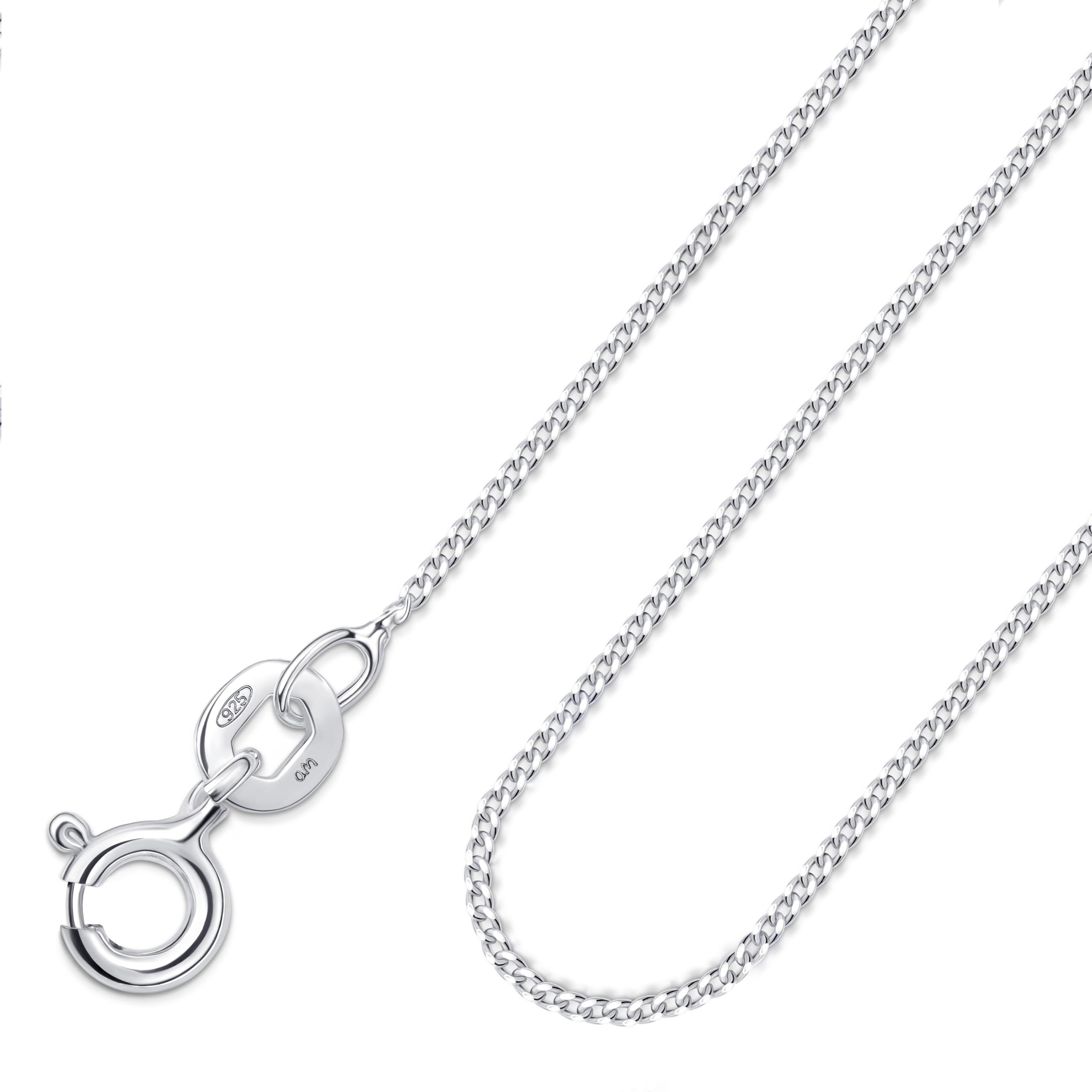 Solid 925 Sterling Silver Chain for Women Men | Super Thin Dainty & Sturdy Box Curb Singapore Beaded Snake Paperclip Necklace Delicate 40/45/50/55/60 cm-image-20