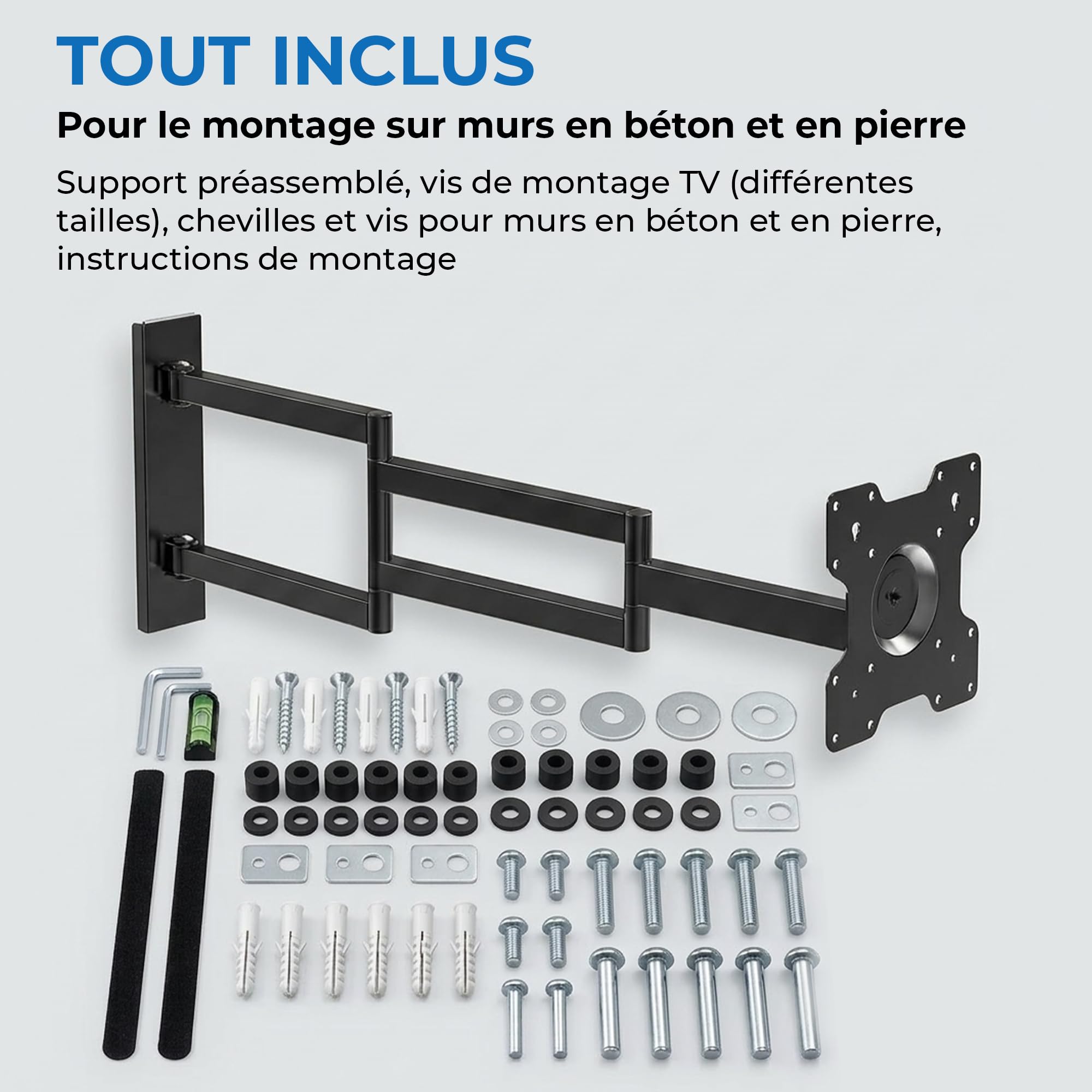 Rotate XL - Support Mural TV - 25 kg - VESA 200x200 - Fixation Murale TV de 24 Pouces à 55 Pouces