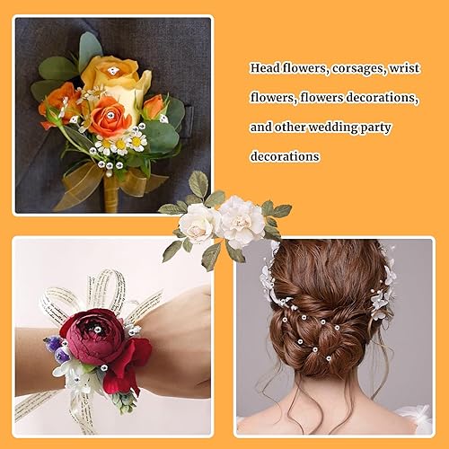 Miniatura 6 de 600 alfileres de ramilletes de 1.5 pulgadas, ramilletes de costura, alfileres de flores, alfileres de diamantes florales florales, alfileres de