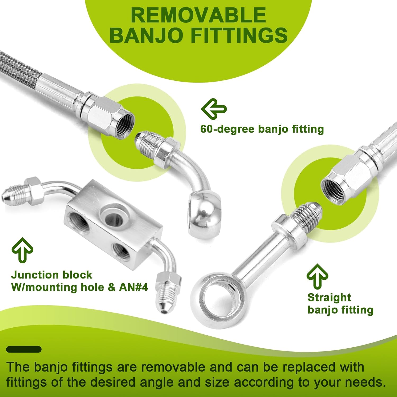 Mofun 48.5" ABS Hydraulic Front Brake Line Kit Compatible with Harley Sportster XL883 XL1200 2012-2022, Fit 12"-14" Handlebar, Black