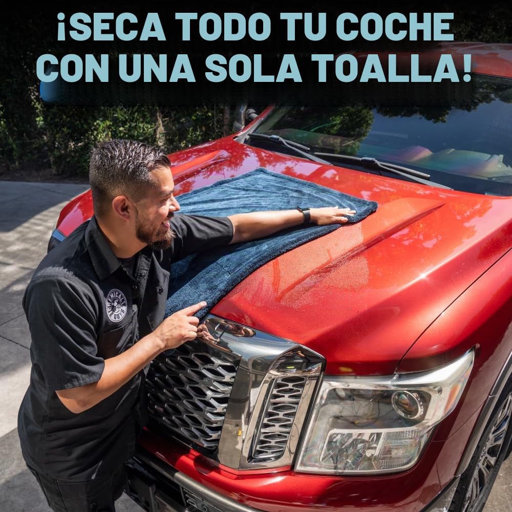 Chemical Guys, Megalodon MIC531 - Toalla de Secado de Microfibra con tecnología de Bucle Trenzado (súper Felpa para automóvil, camión, SUV, RV y más) 24 x 36 Pulgadas, Azul Oscuro
