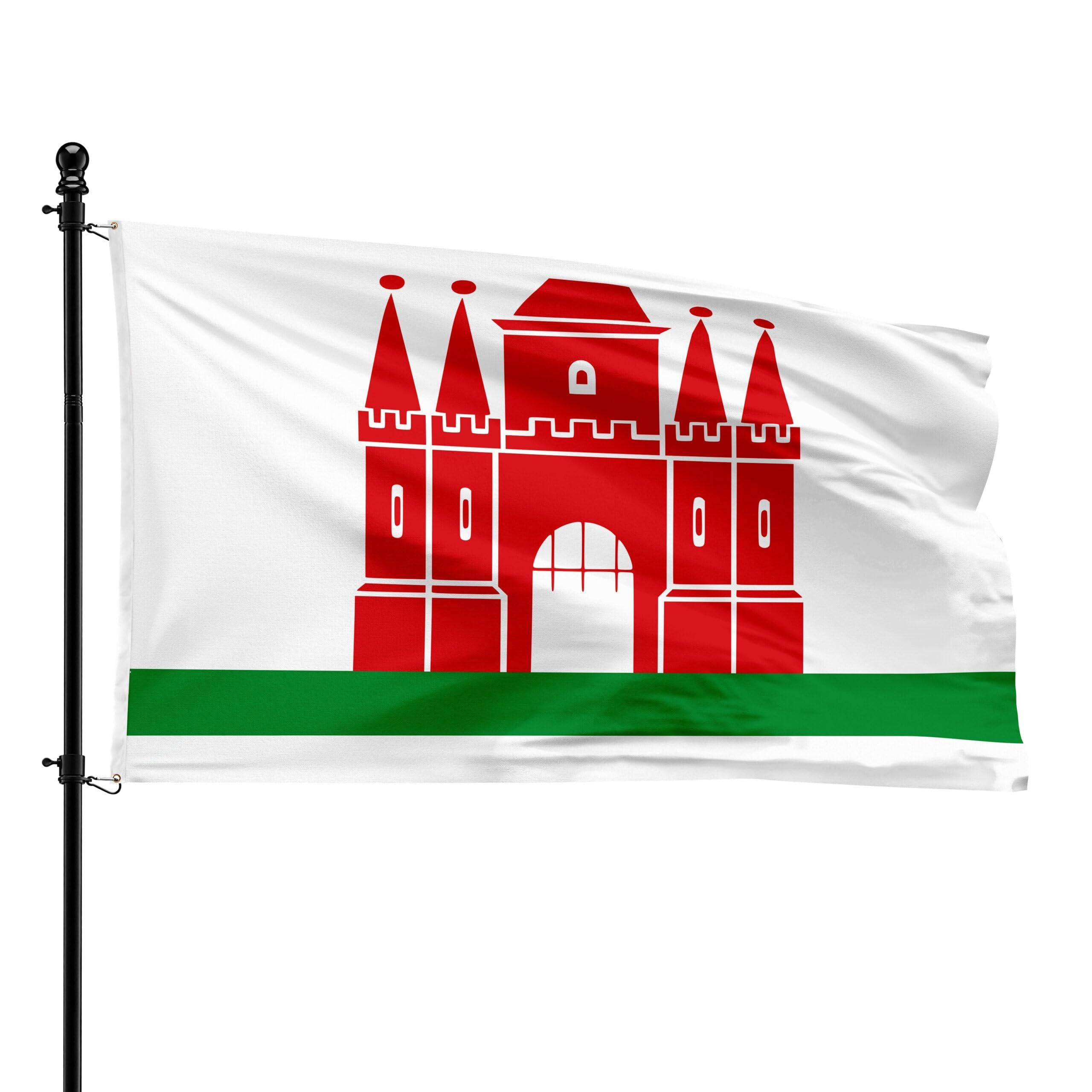 Drapeau de Merbes-le-Château en 90x150 cm pour mât extérieur
