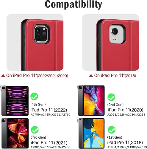 Miniatura 10 de Antbox Funda para iPad Pro de 11 pulgadas 4 generación (2022)321 generación de cuero vegano con soporte para lápiz función de apagado y encendido