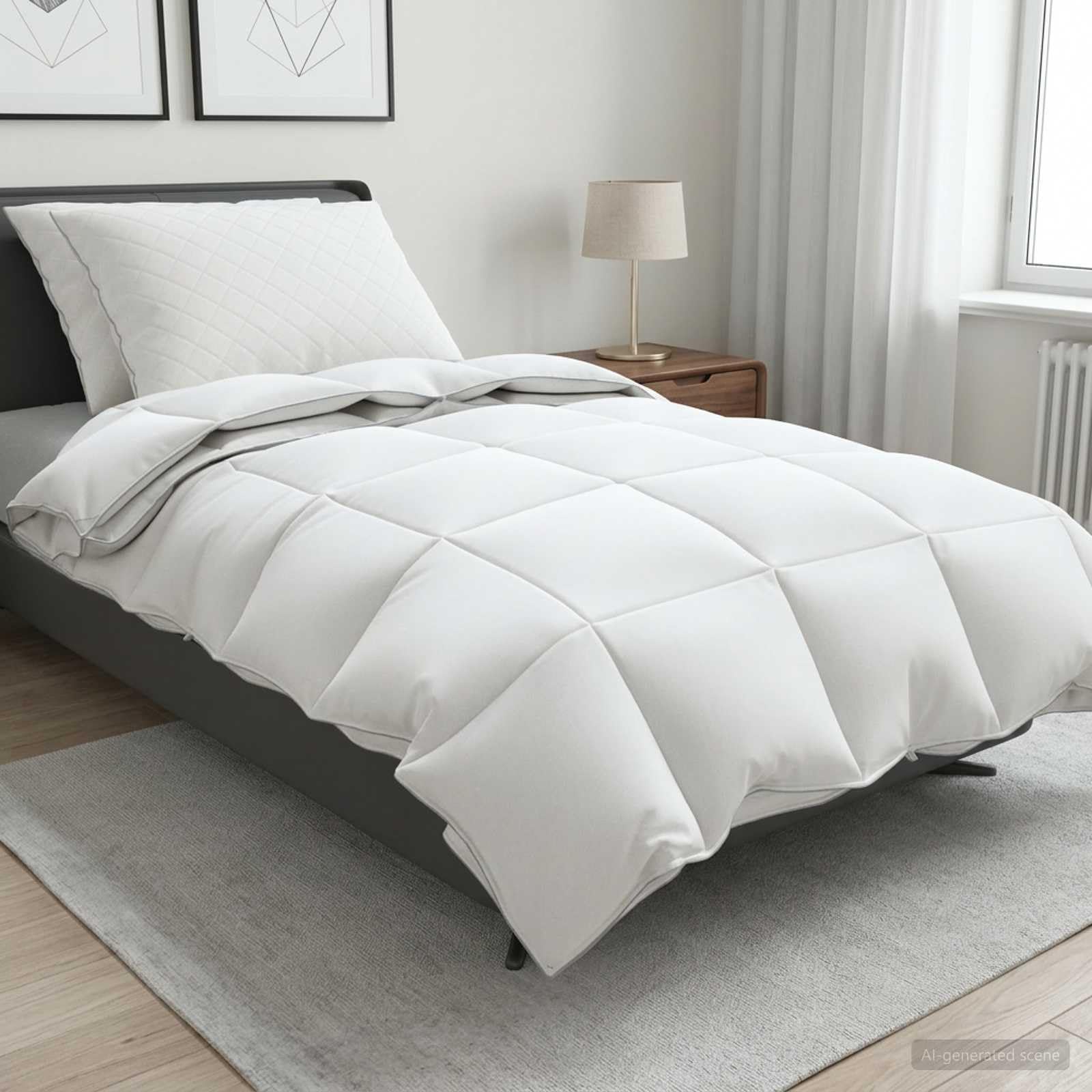 Zestaw kołder puchowych gęsi 90% 3 sztuki 135 x 220 cm biały