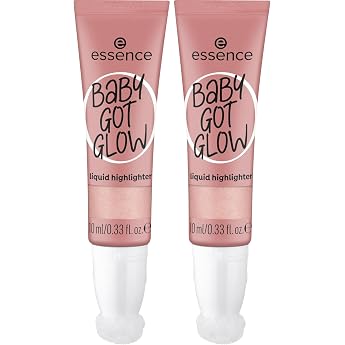 essence Baby GOT Glow Liquid Highlighter No. 20 Purple Defining Express Result Easy to Remove Glossy Vegan Oil-Free Paraben-Free No Microplastic Particles Pack of 2 10 ml